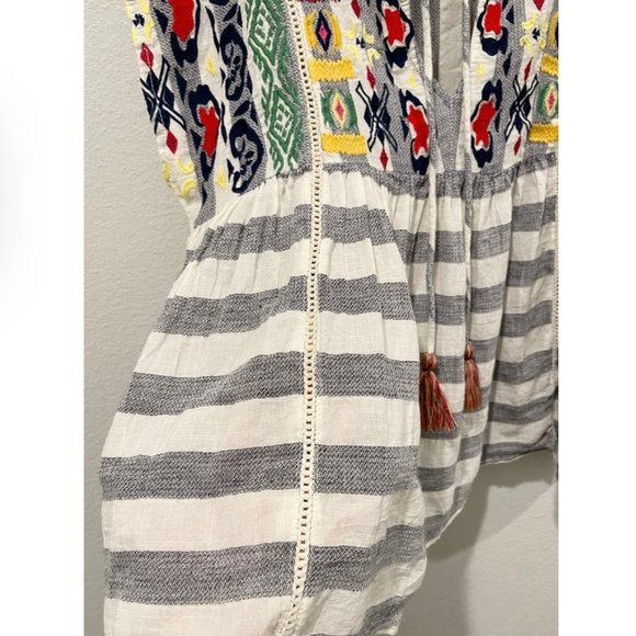 THML Multicolor Embroidered Strip Blouse - Picture 3 of 4